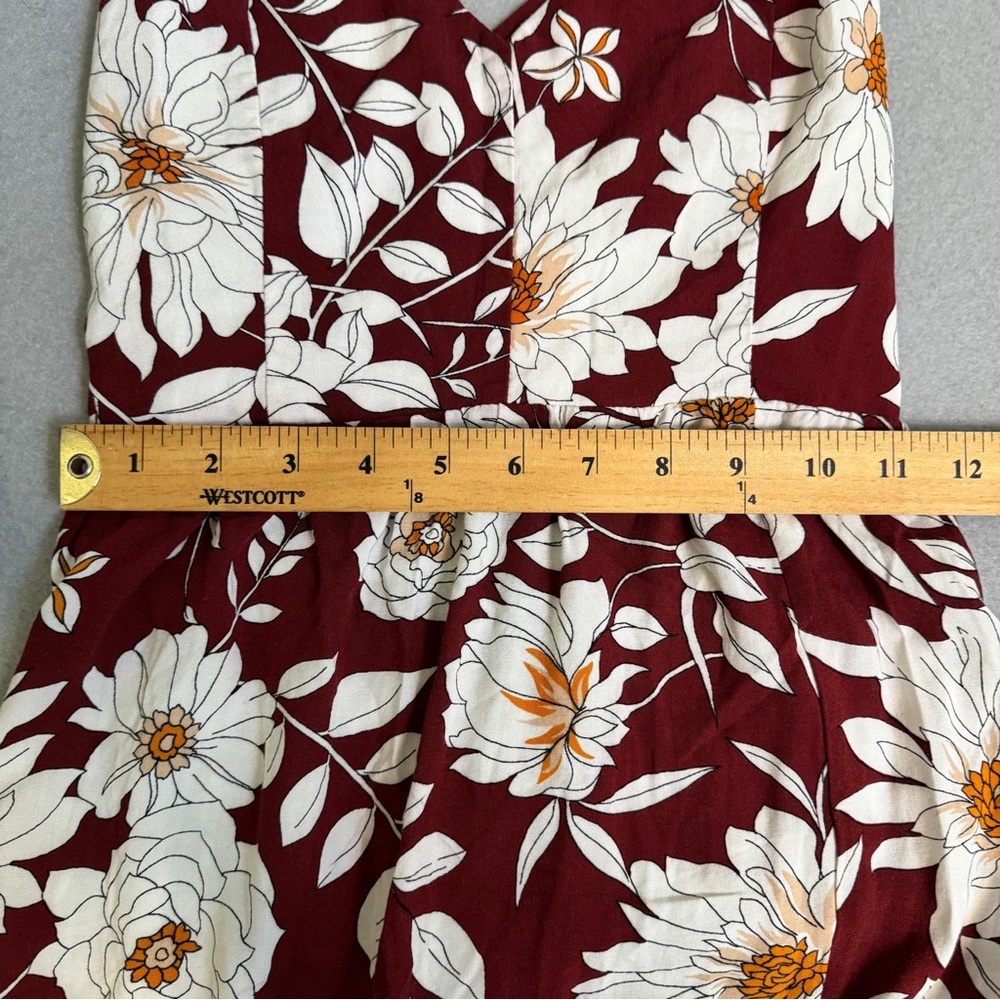 Forever 21 Boho Festival Floral Maxi Dress | XS | Y2K Burgundy White - Picture 3 of 8